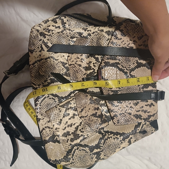 AllSaints leather snakeskin print backpack - Picture 8 of 9